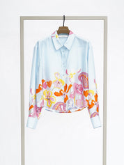 Shop Herzens Silk Blouse Air Pink Multi-6182 - Herzens