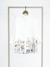 Shop Herzens Silk Blouse Aluminium Super White Multi - Herzens