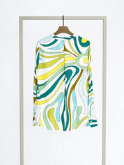 Shop Herzens Silk Blouse Aqua Multi - Herzens