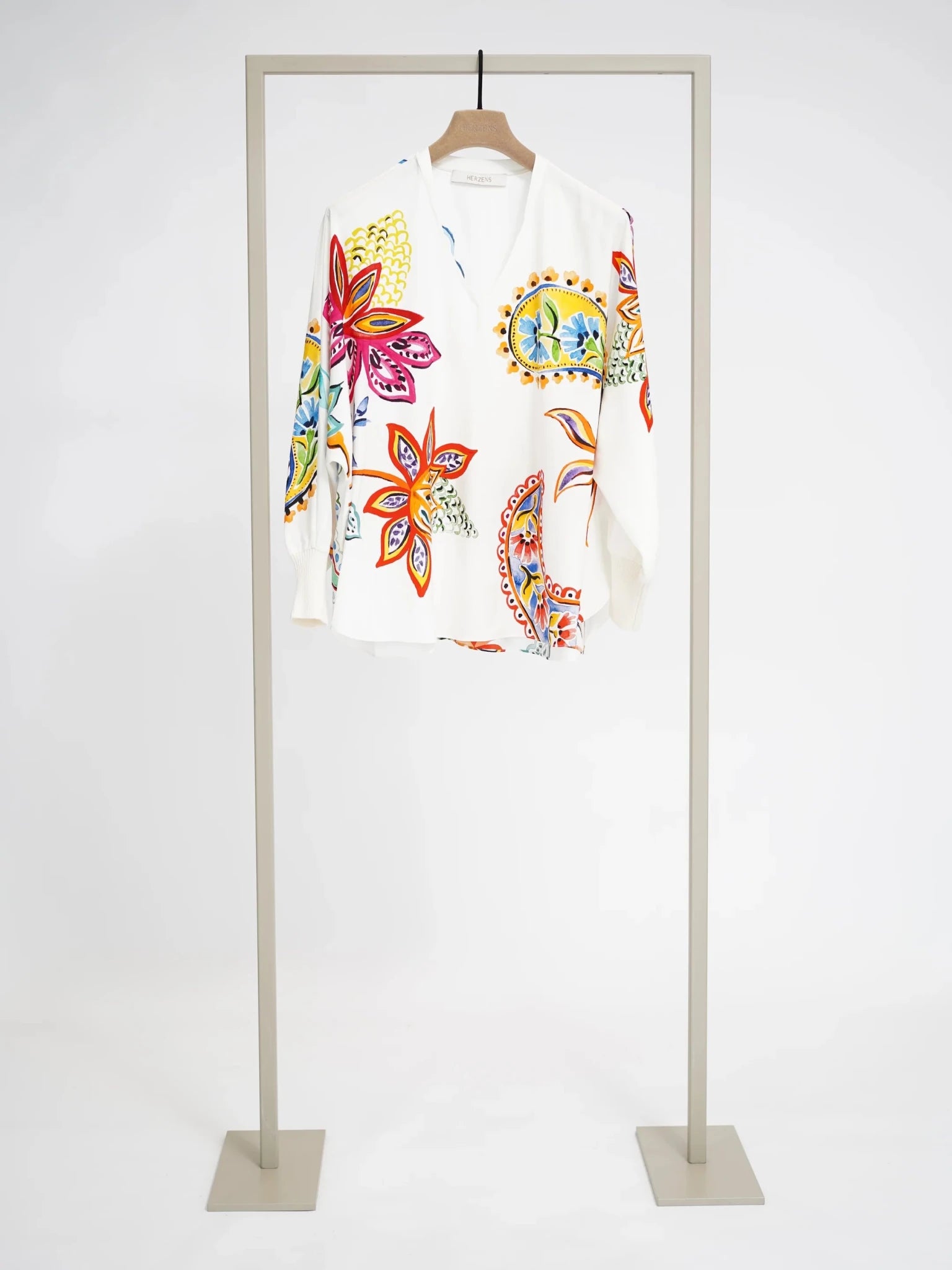 Shop Herzens Silk Blouse Pink Multi - Herzens