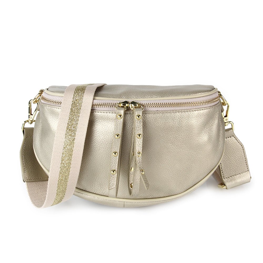 Shop Hi Ho + Co Obsessed Metallic Leather Crossbody Bag - Hi Ho + Co