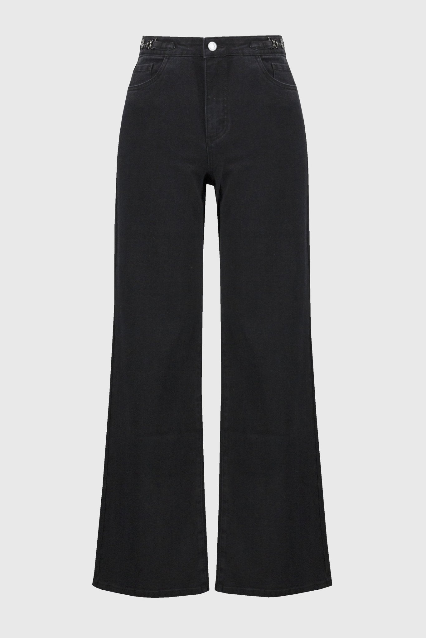 Shop High - Rise Wide - Leg Denim Pants Style 244947 | Black - Joseph Ribkoff