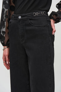 Shop High - Rise Wide - Leg Denim Pants Style 244947 | Black - Joseph Ribkoff