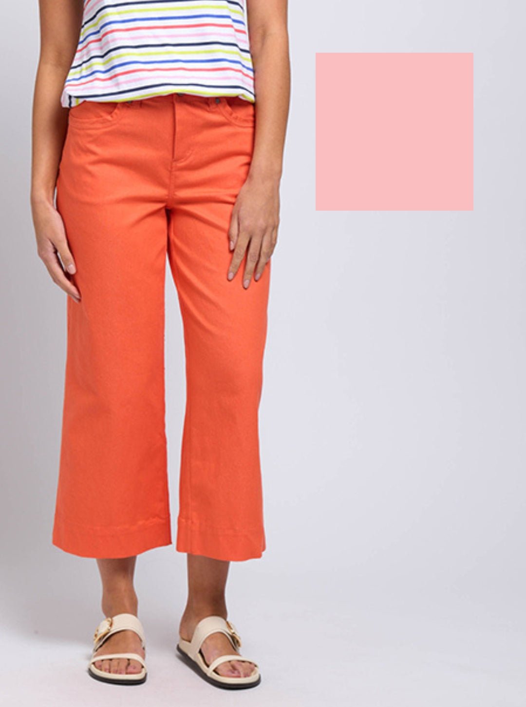 Shop Hue Did It Crop Denim Pant | Floss Pink - Foil