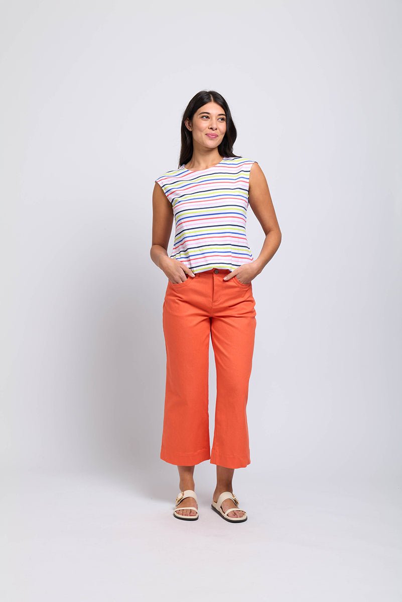 Shop Hue Did It Crop Denim Pant | Floss Pink - Foil