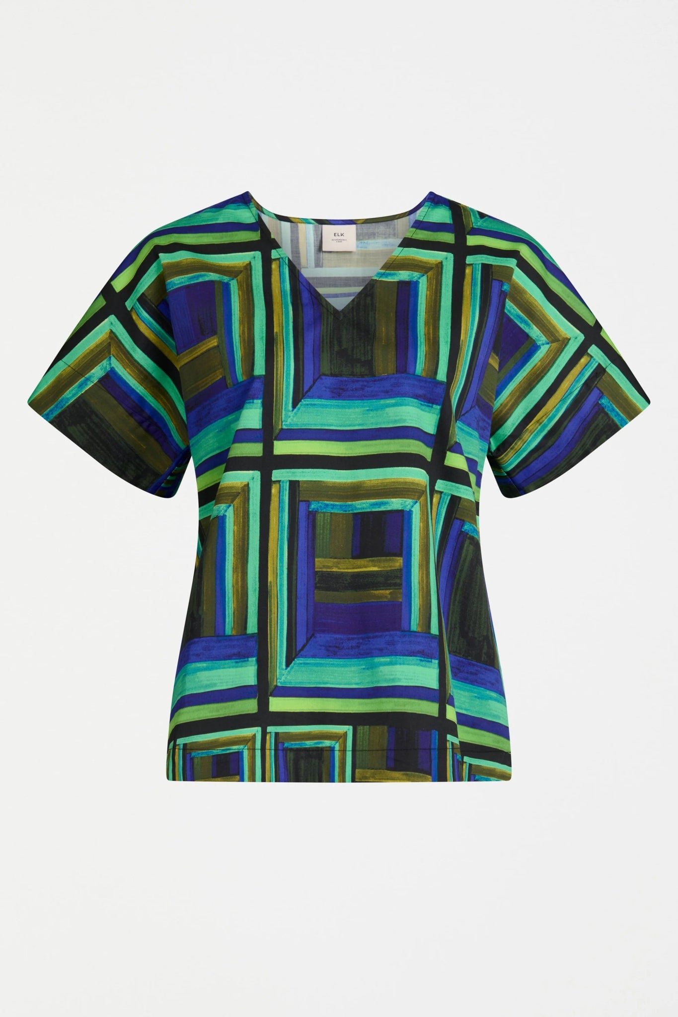 Shop Ideell V - Neck Top Salone Print - Elk The Label