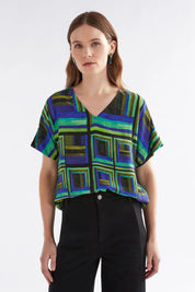 Shop Ideell V - Neck Top Salone Print - Elk The Label