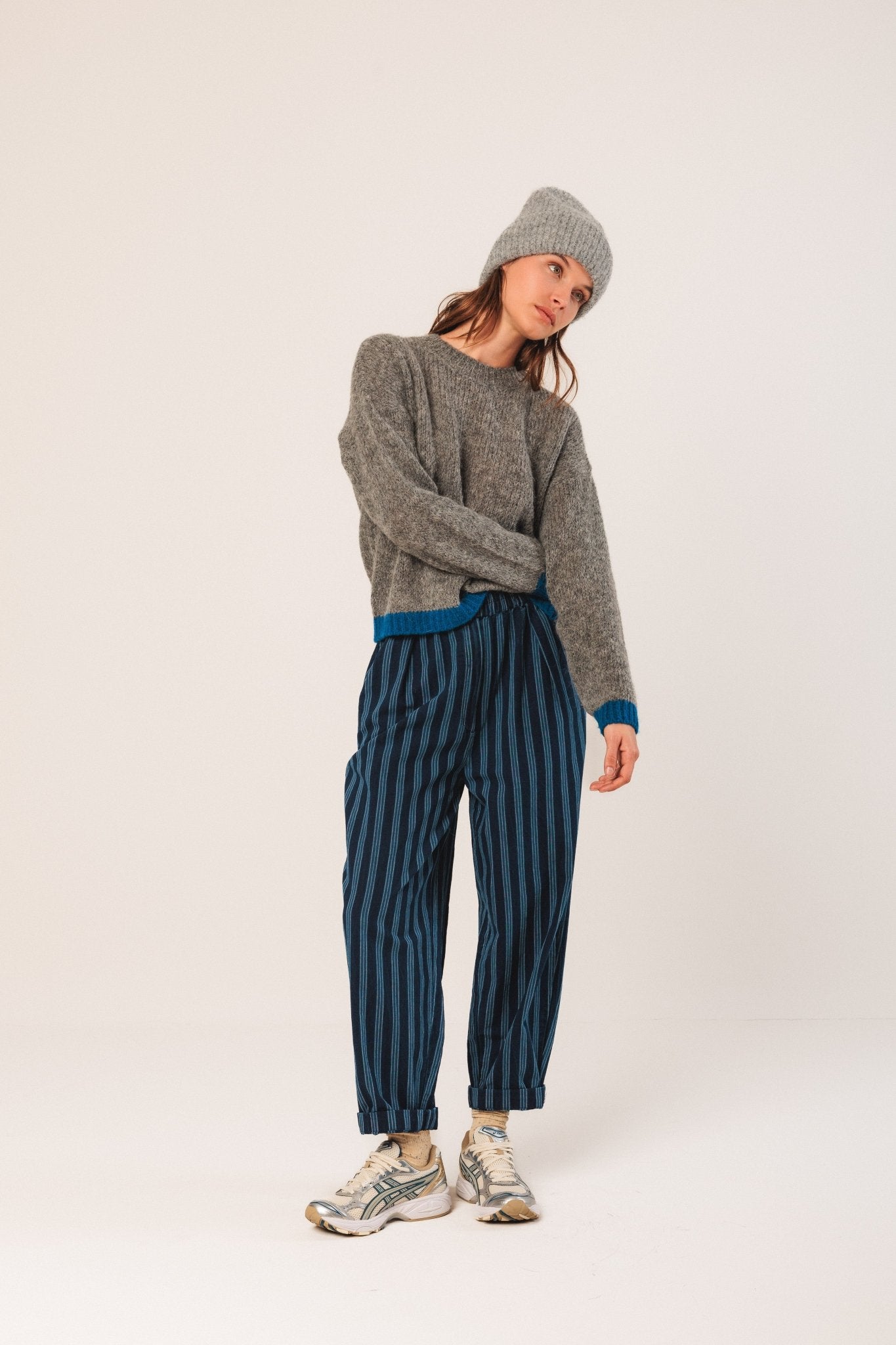 Shop Indi & Cold Bicolour Knitted Sweater - Indi & Cold