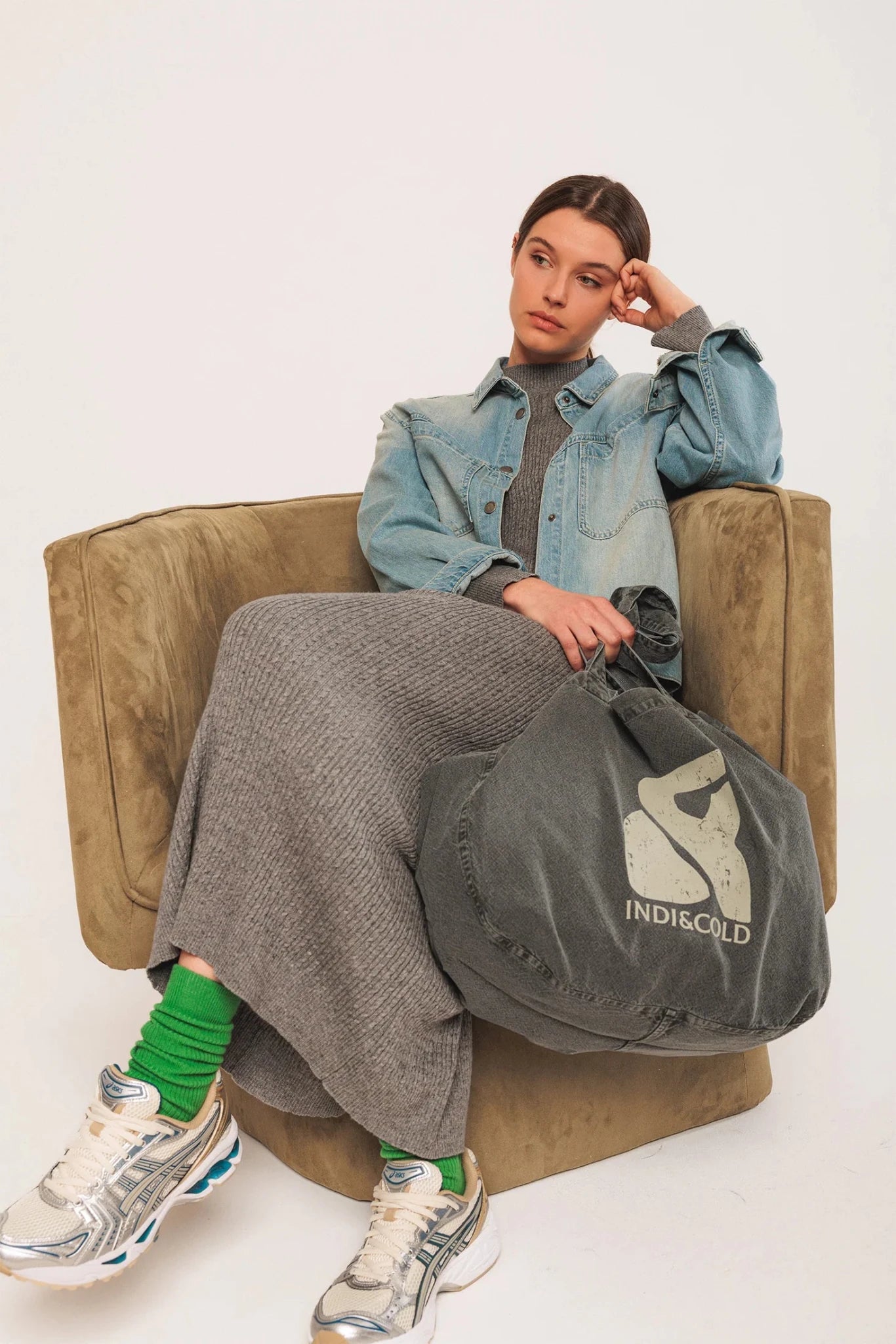 Shop Indi & Cold Cotton Tote Bag - Indi & Cold