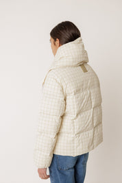 Shop Indi & Cold Cropped Checked Puffer Jacket - Indi & Cold