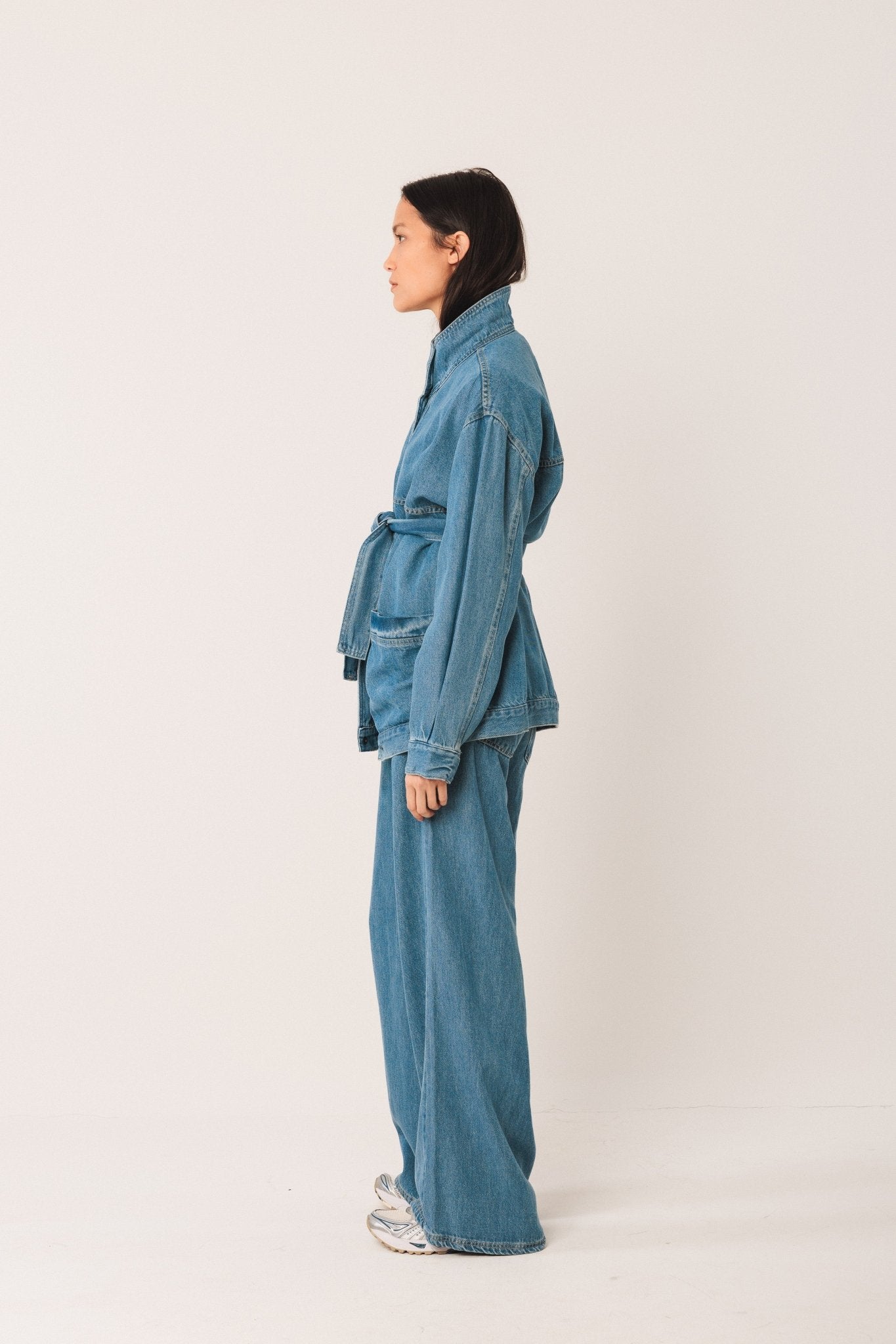 Shop Indi & Cold Denim Belted Jacket - Indi & Cold