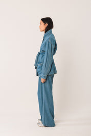 Shop Indi & Cold Denim Belted Jacket - Indi & Cold