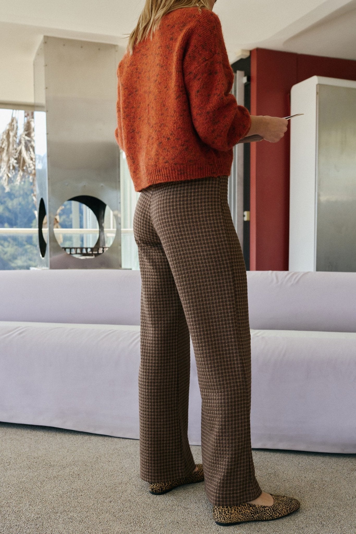 Shop Indi & Cold Double Jacquard Knitted Pants - Indi & Cold