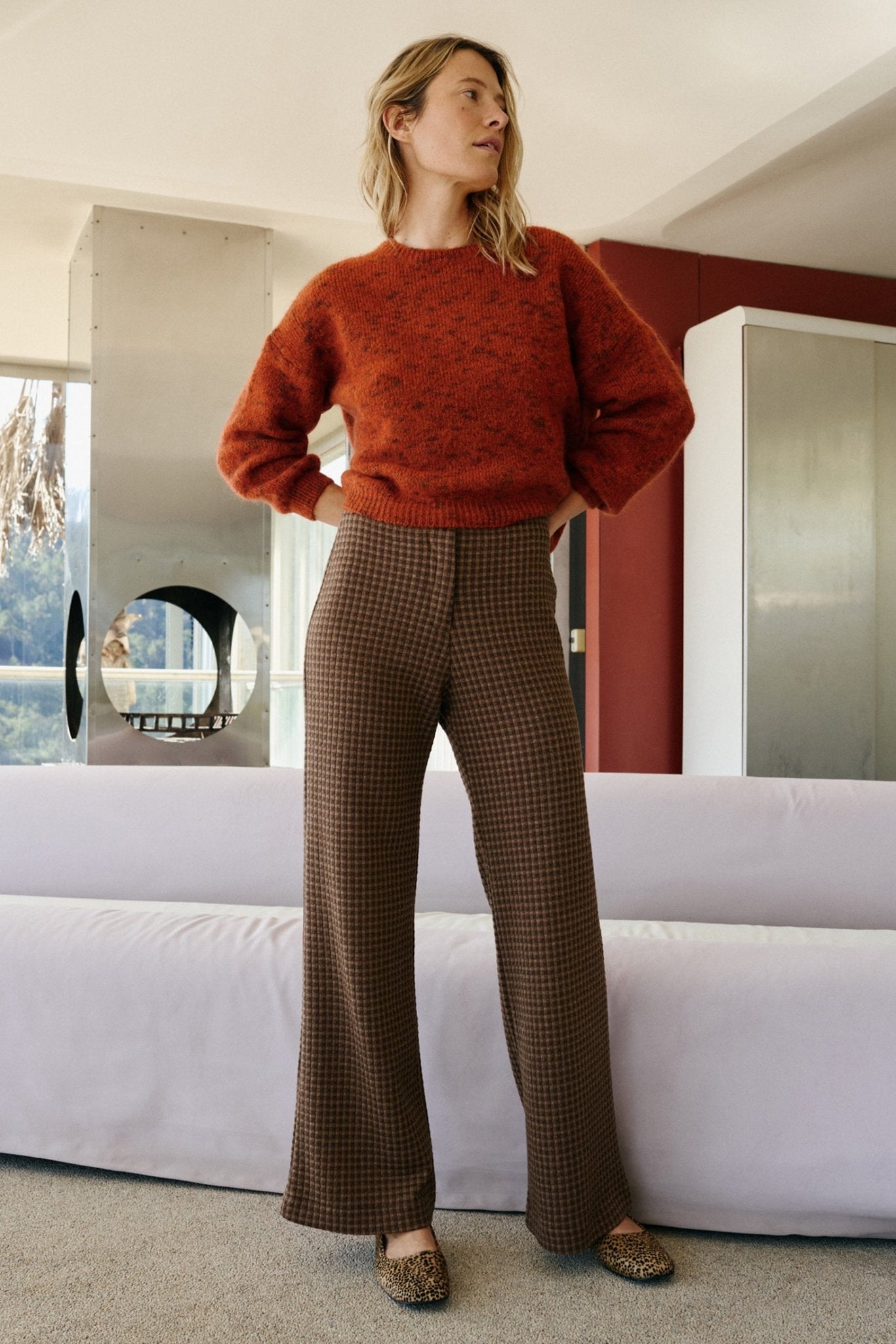 Shop Indi & Cold Double Jacquard Knitted Pants - Indi & Cold