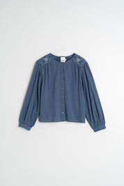 Shop Indi & Cold Embroidered Boxy Cotton Shirt - Indi & Cold