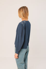 Shop Indi & Cold Embroidered Boxy Cotton Shirt - Indi & Cold