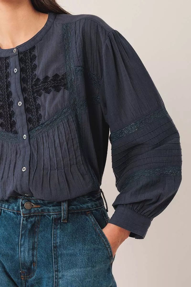 Shop Indi & Cold Ethnic Embroidered Shirt - Indi & Cold