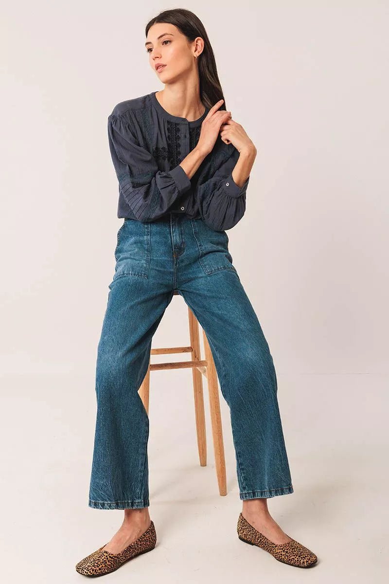 Shop Indi & Cold Ethnic Embroidered Shirt - Indi & Cold