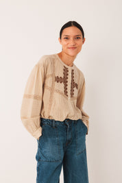 Shop Indi & Cold Ethnic Embroidered Shirt - Indi & Cold