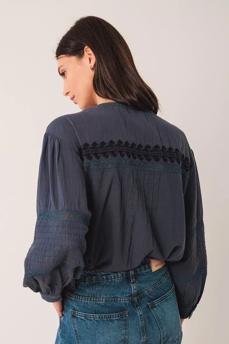 Shop Indi & Cold Ethnic Embroidered Shirt - Indi & Cold