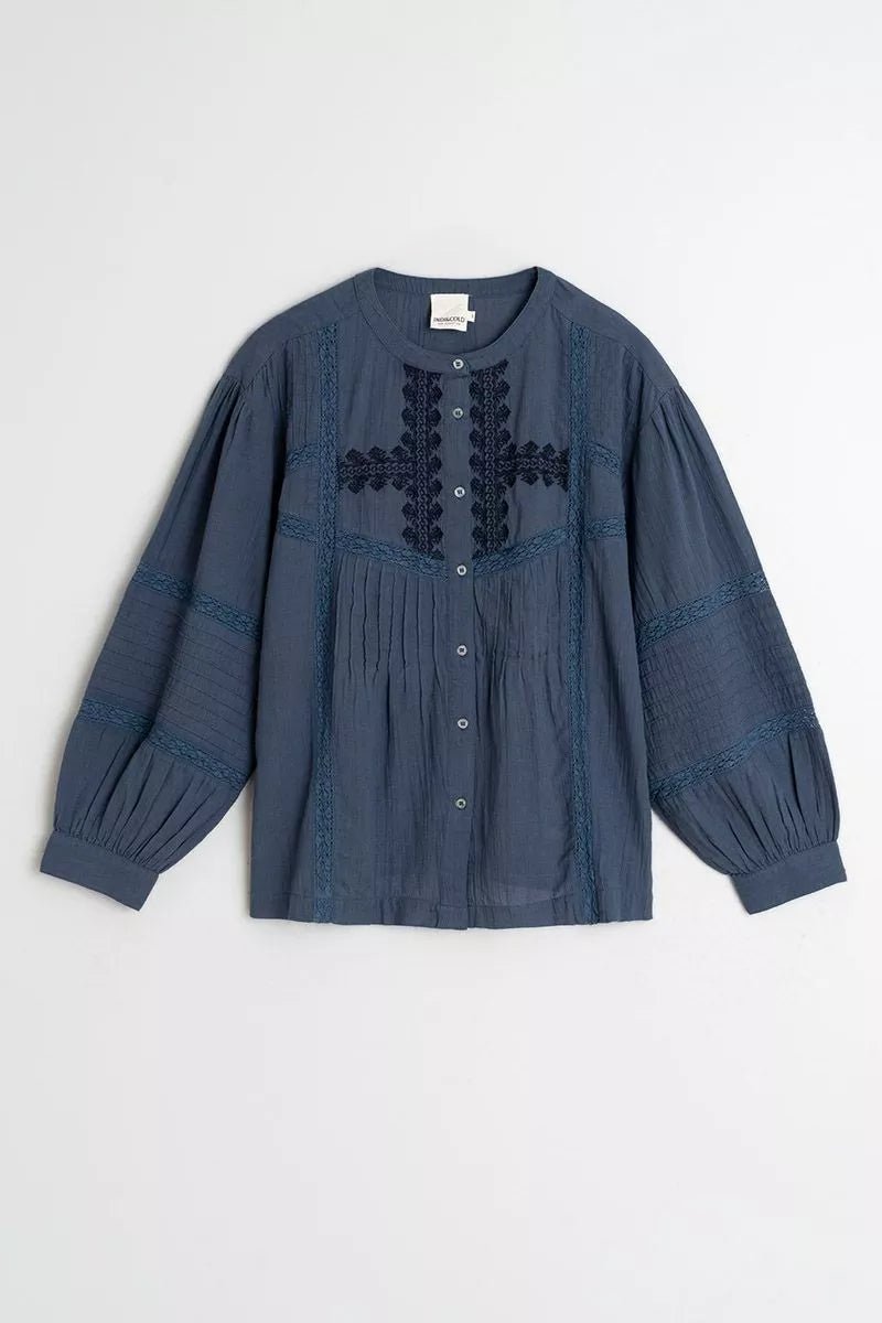 Shop Indi & Cold Ethnic Embroidered Shirt - Indi & Cold