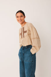 Shop Indi & Cold Ethnic Embroidered Shirt - Indi & Cold
