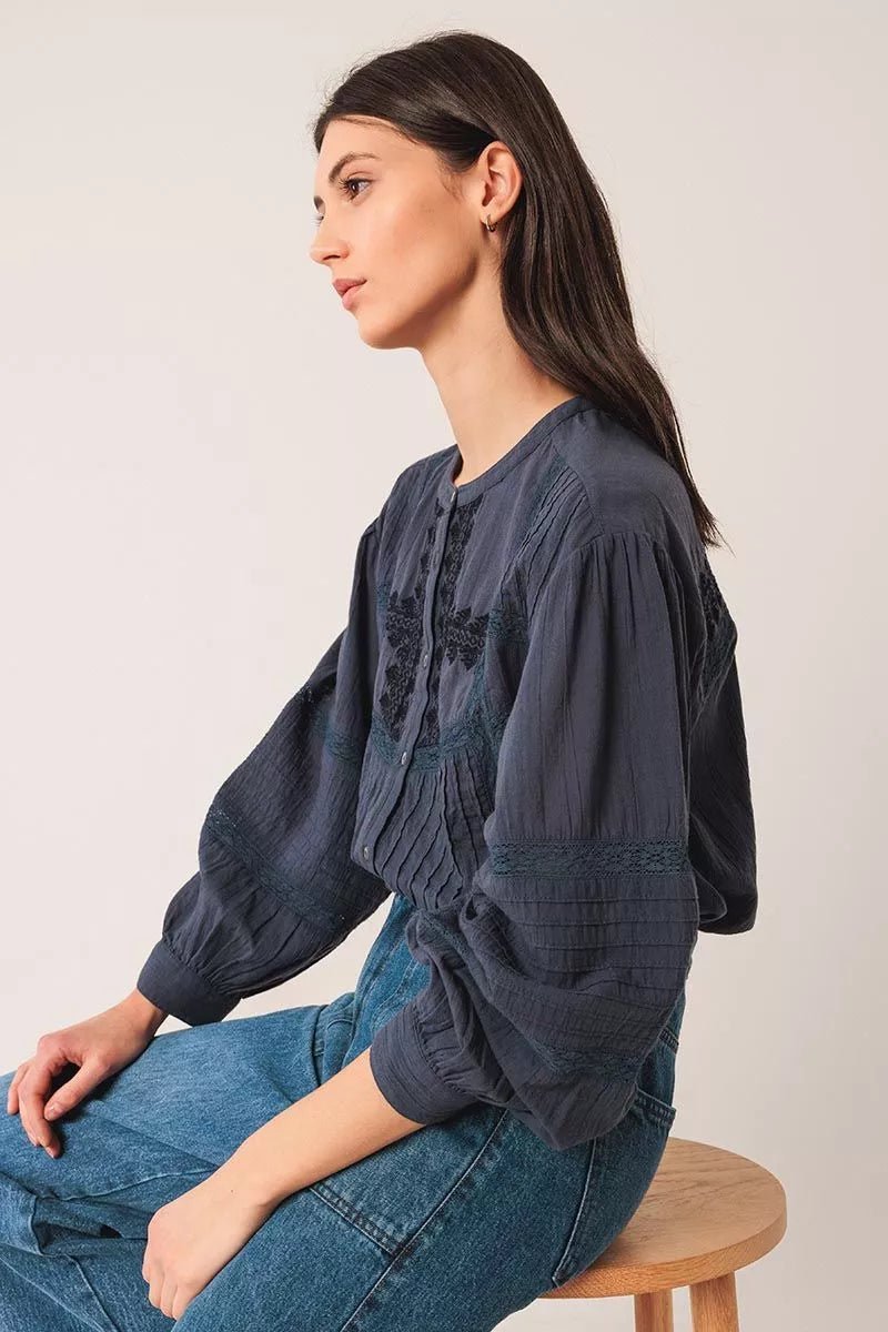 Shop Indi & Cold Ethnic Embroidered Shirt - Indi & Cold