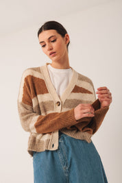 Shop Indi & Cold Intarsia Alpaca Cadigan Jacket - Indi & Cold