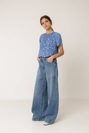 Shop Indi & Cold Lace Blouse British Blue - Indi & Cold
