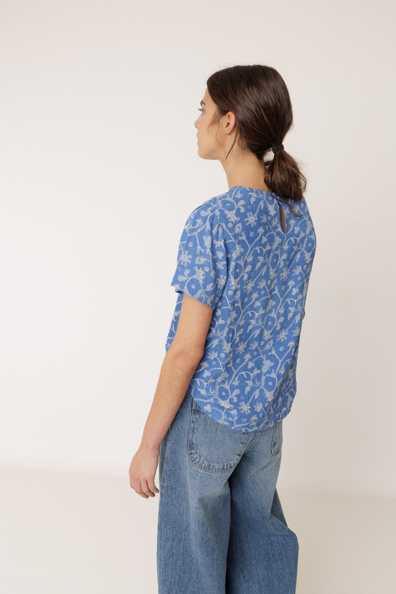 Shop Indi & Cold Lace Blouse British Blue - Indi & Cold