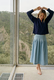 Shop Indi & Cold Pleated Denim Skirt - Indi & Cold