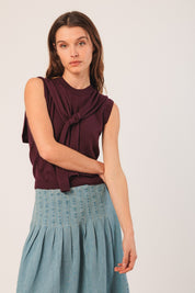 Shop Indi & Cold Pleated Denim Skirt - Indi & Cold
