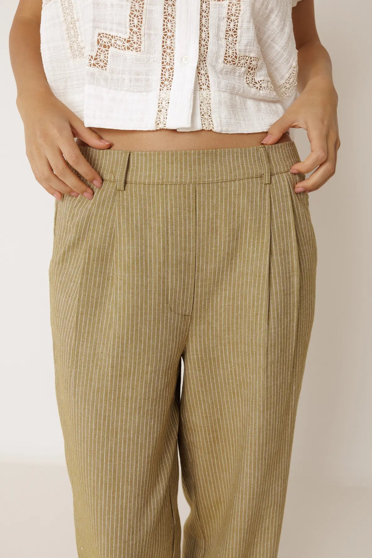 Shop Indi & Cold Pleated Pinstripe Trouser - Indi & Cold