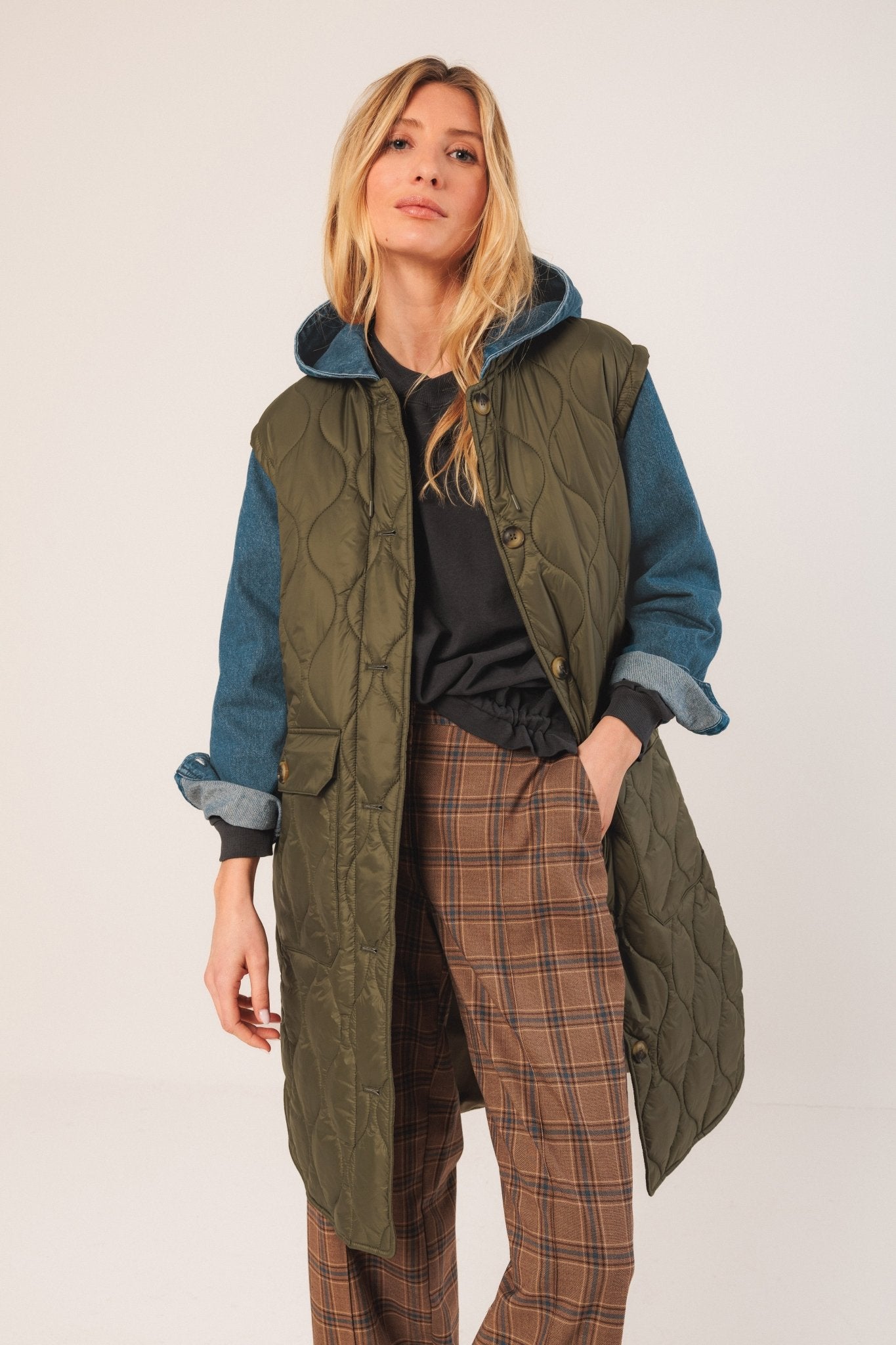 Shop Indi & Cold Retro Quilted Coat - Indi & Cold