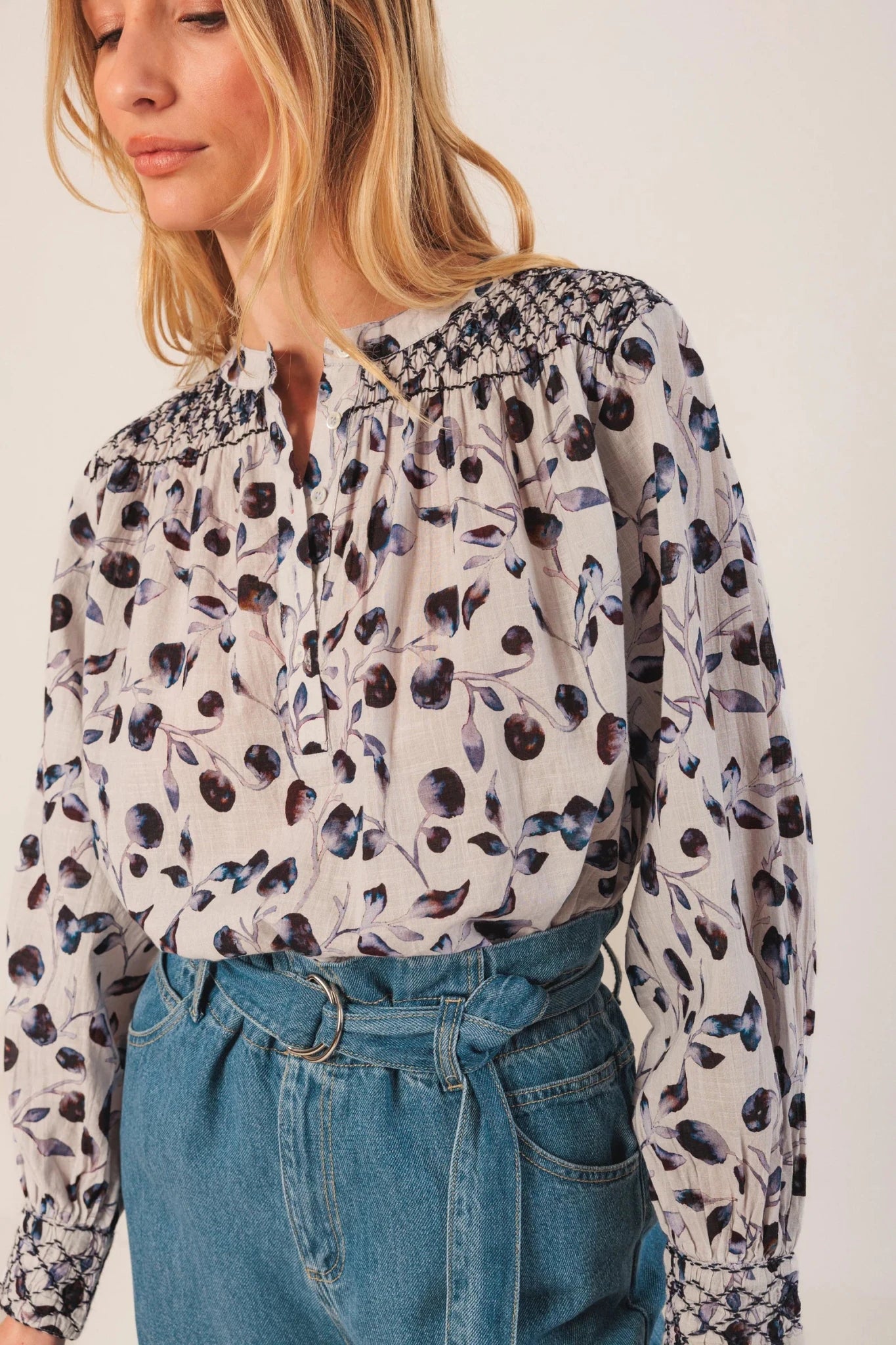 Shop Indi &amp; Cold Smock Shoulder Detail Blouse - Indi &amp; Cold