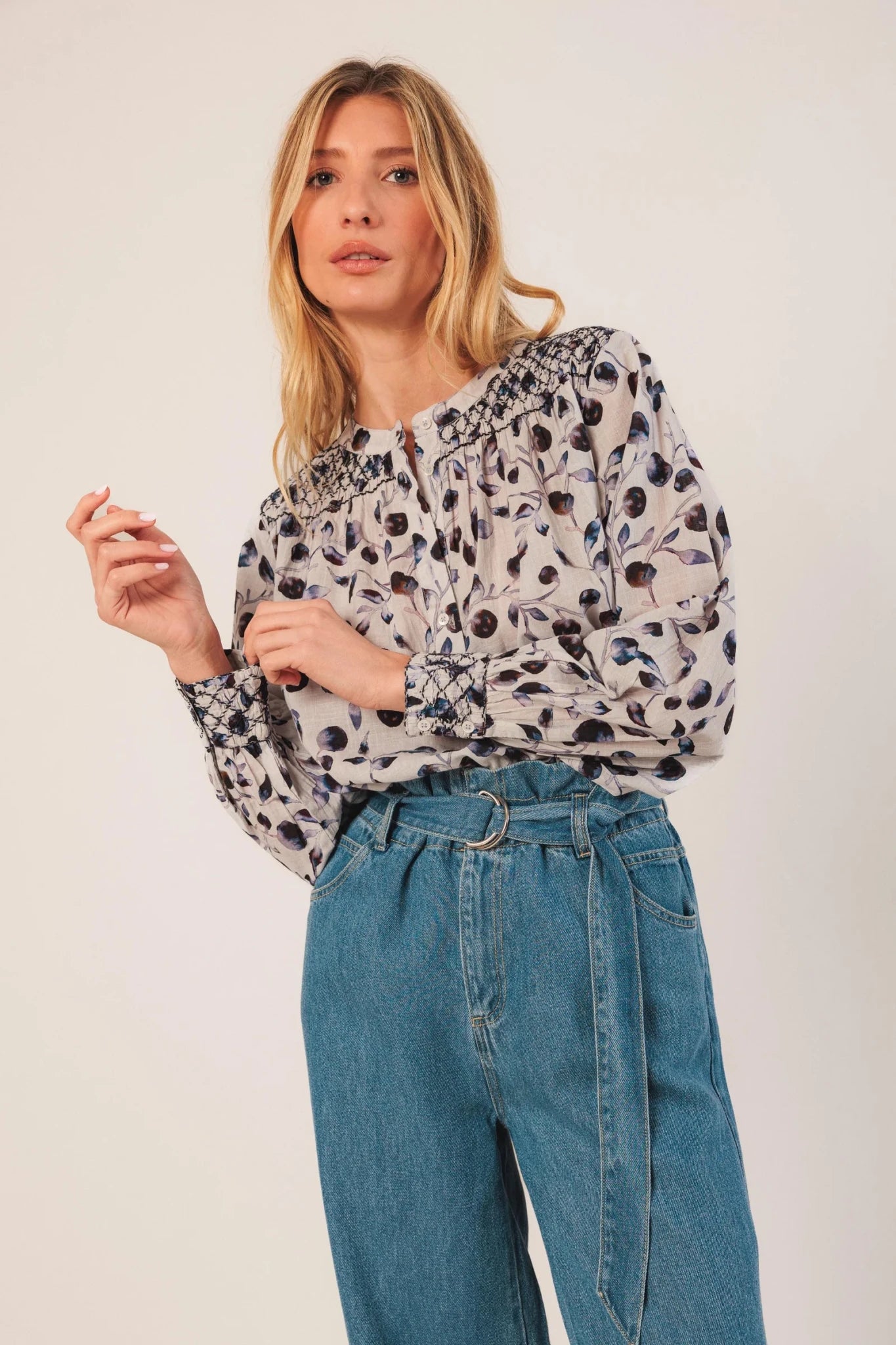 Shop Indi & Cold Smock Shoulder Detail Blouse - Indi & Cold