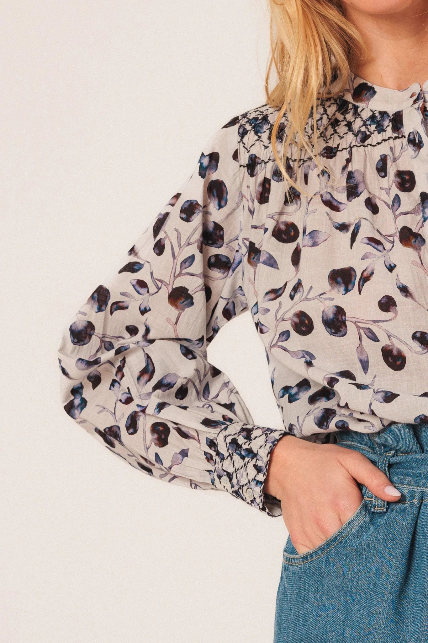 Shop Indi & Cold Smock Shoulder Detail Blouse - Indi & Cold