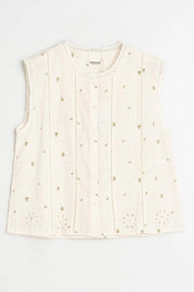Shop Indi & Cold Stamp Print Shirt Ecru - Indi & Cold