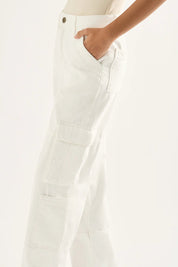 Shop Isla Low Slouchy Cargo Jean | Winter White - Outland Denim