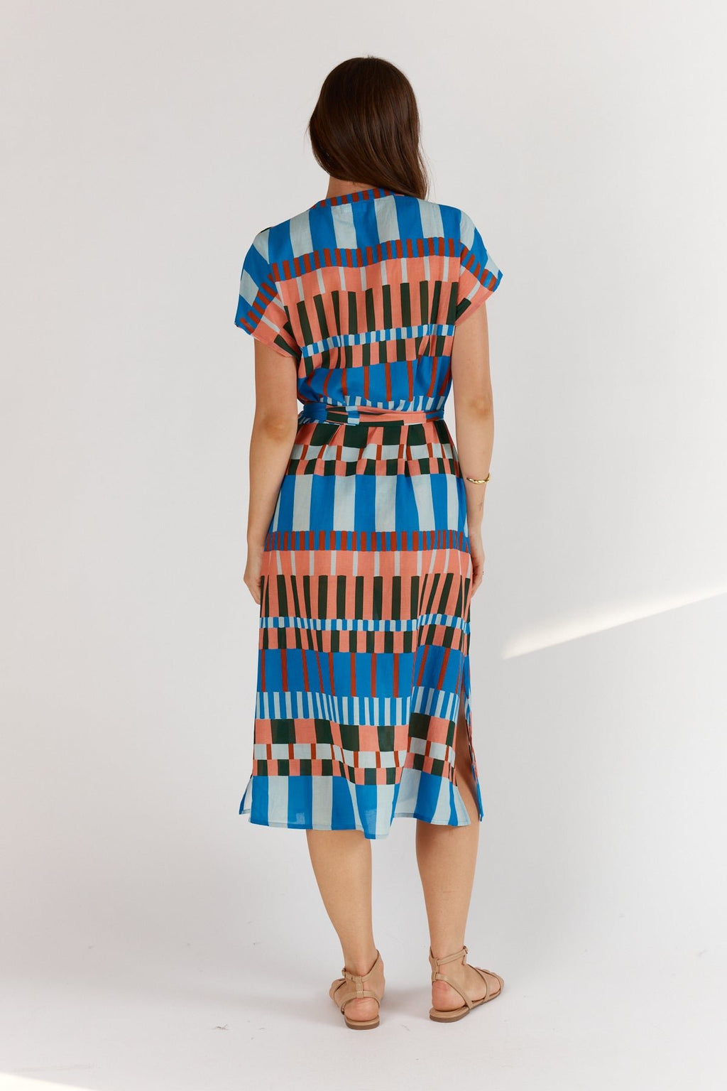 Shop Itami Cannes Capped Sleeve Multi Sundress - Itami