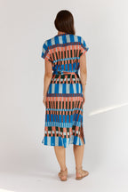 Shop Itami Cannes Capped Sleeve Multi Sundress - Itami