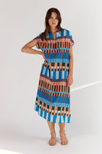 Shop Itami Cannes Capped Sleeve Multi Sundress - Itami