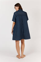 Shop Itami Denim V - Neck Dress - Itami