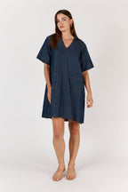 Shop Itami Denim V - Neck Dress - Itami
