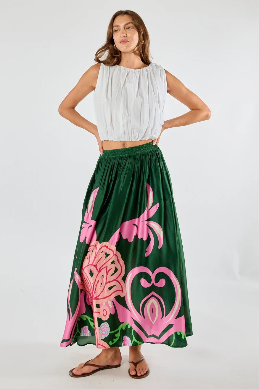 Shop Itami Fontes Skirt Olive - Itami