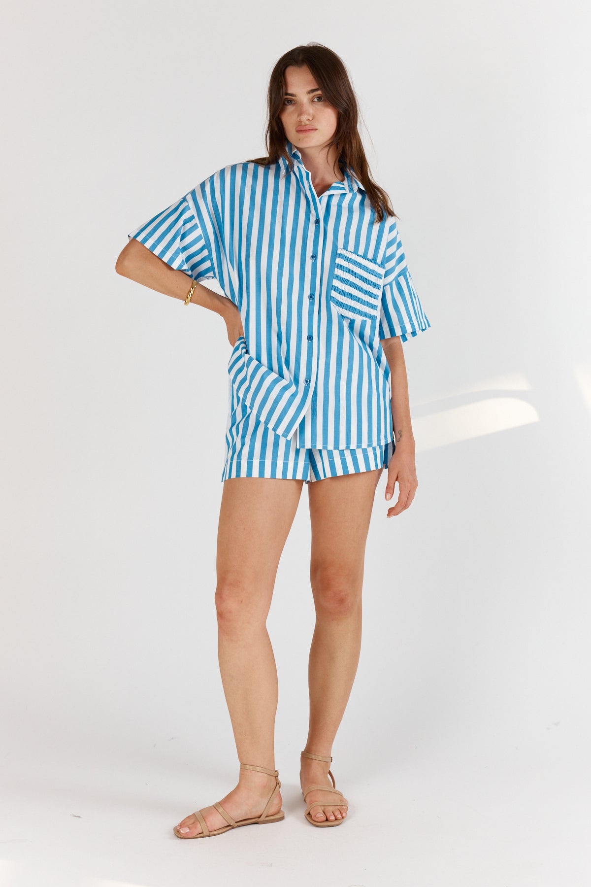 Shop Itami Stripe Cotton Short Set - Itami