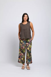 Shop It's Only Natural Linen Pant | Jungle Fever Print - Foil