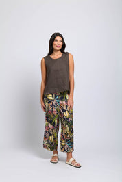 Shop It's Only Natural Linen Pant | Jungle Fever Print - Foil