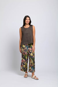 Shop It's Only Natural Linen Pant | Jungle Fever Print - Foil