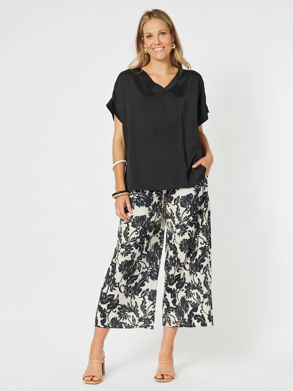 Shop Ivy Wide Leg Pant | Black - Hammock & Vine